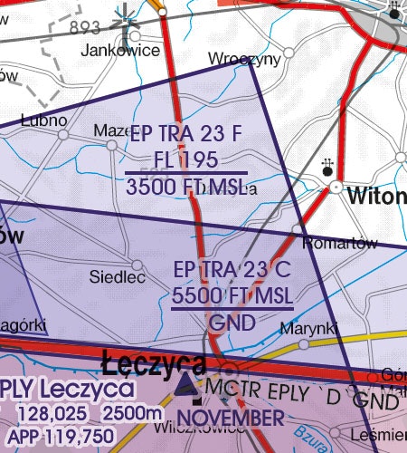 VFr Chart Poland South West