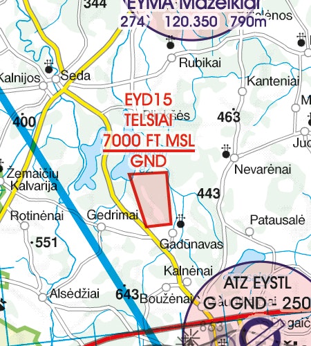 VFR Karta Litauen 1:500 000