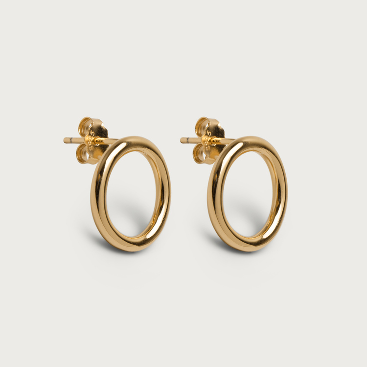 Halo earrings gold plated