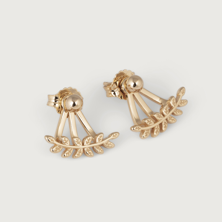Leaf earrings gold plated