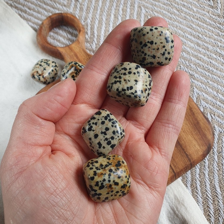 Trumlad Dalmatiner Jaspis 10-15 g S