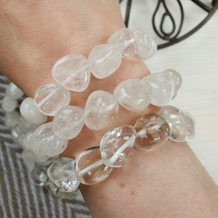 Armband Bergkristall nuggets 19 cm