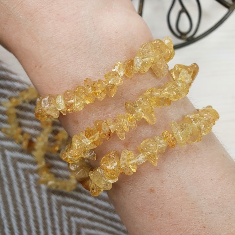 Armband av Citrin (upphettad ametist) 17 cm
