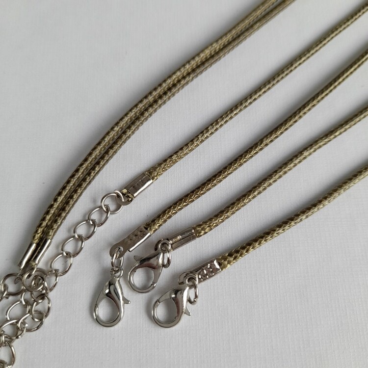 Halsband vaxad bomull Grön/Guld