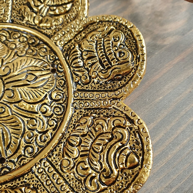 Rökelsehållare Blomma Guld, för stickor