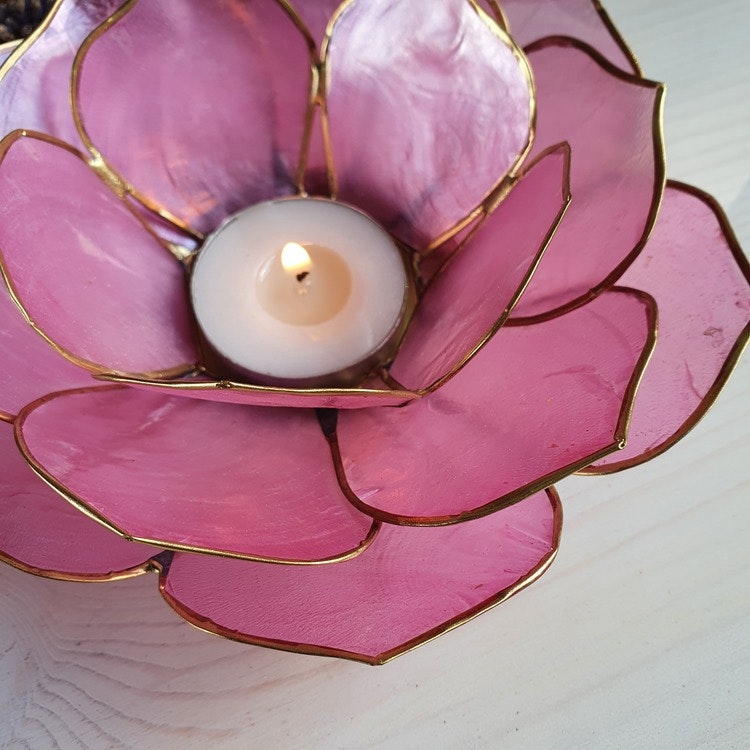 Ljushållare Lotus Petal Rosa/guld