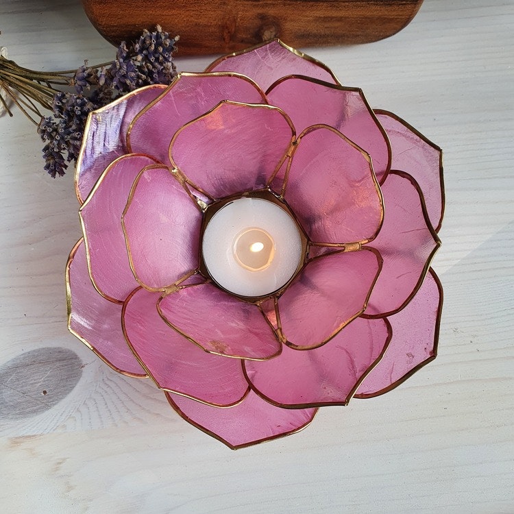 Ljushållare Lotus Petal Rosa/guld