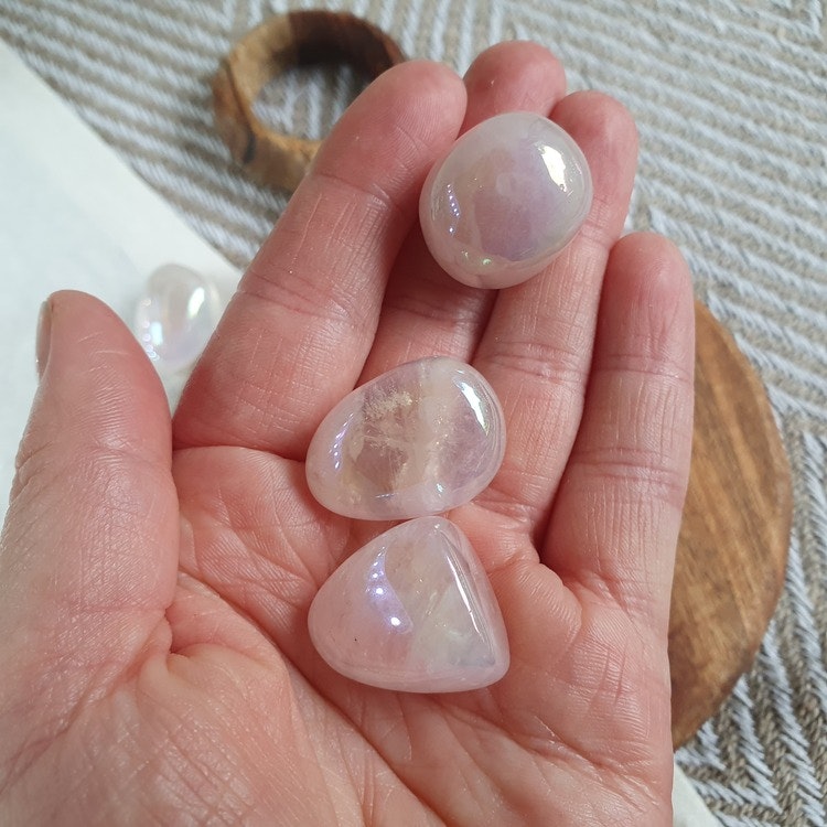 Trumlad Rosenkvarts Aura 5-9 g XS