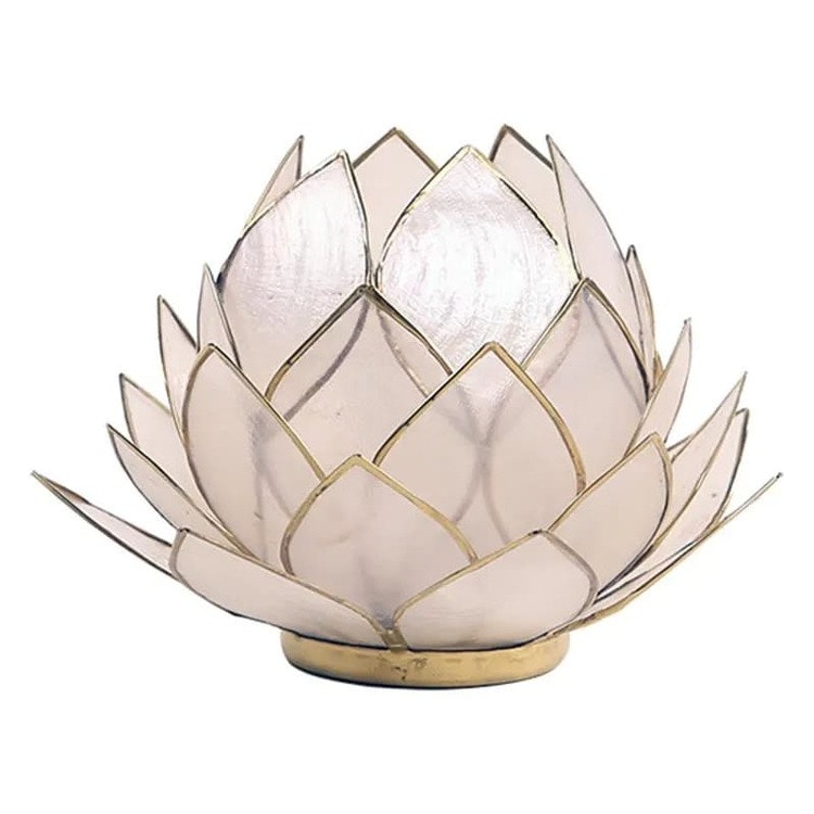 Lotus Bud Vit/guld 15 cm