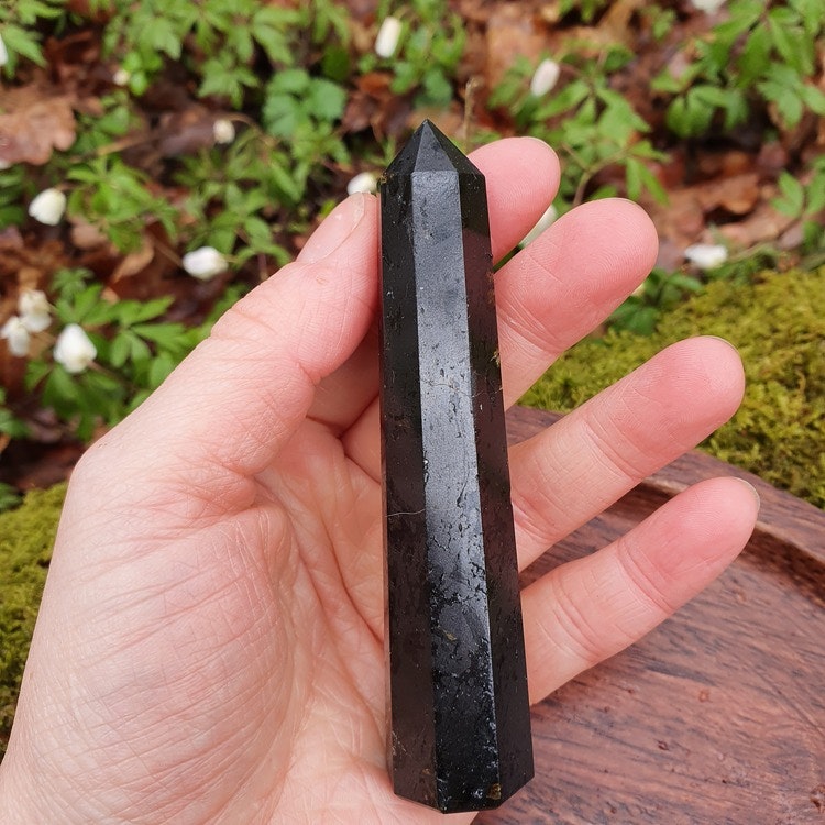 Spets av Svart Turmalin 10 cm. Detta ex