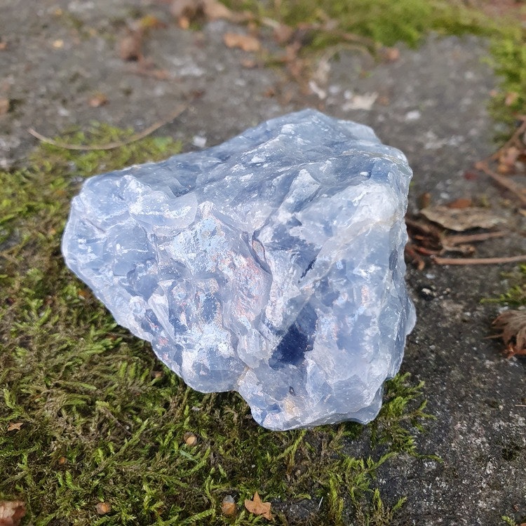 Rå blå Kalcit 144 g. Detta ex