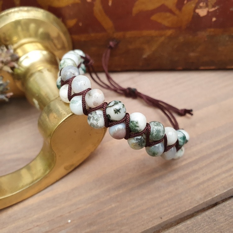 Armband med Trädagat i Makrame