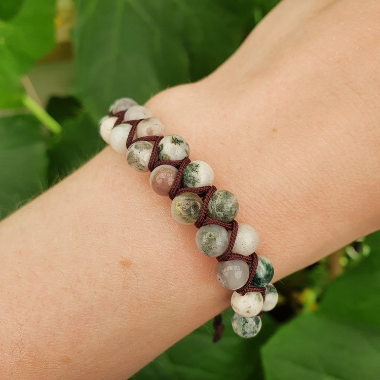 Armband med Trädagat i Makrame