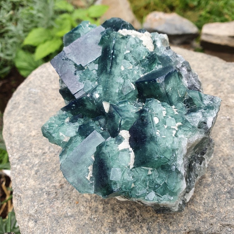 Kluster av Grön fluorit 945 g. Detta ex