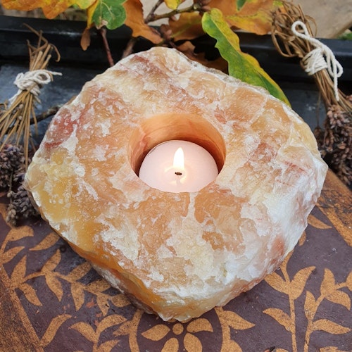 Ljuslykta Orange kalcit, 1400 g. Detta ex
