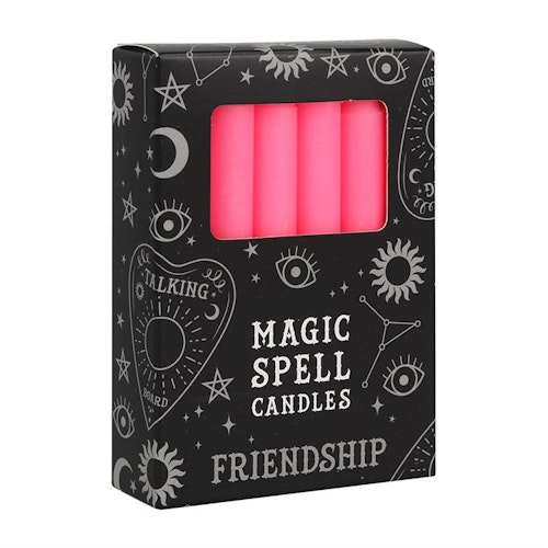 Spell Candles /Affirmationsljus Rosa Friendship 12 p
