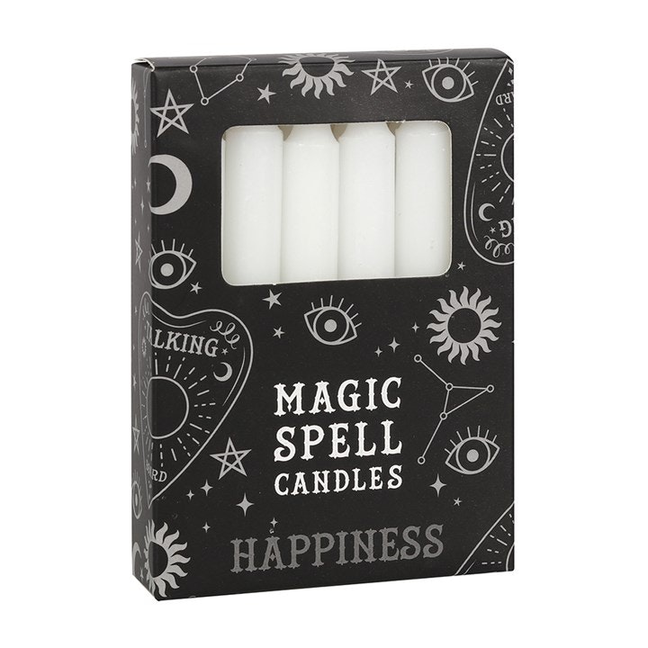 Spell Candles /Affirmationsljus Vit Happiness 12 p