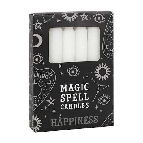Spell Candles /Affirmationsljus Vit Happiness 12 p
