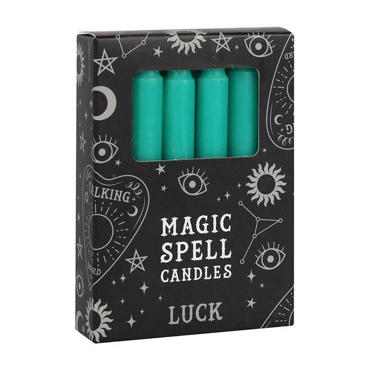 Spell Candles /Affirmationsljus Grön Luck 12 p