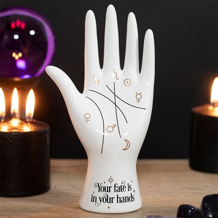 Vit Zodiac hand av porslin