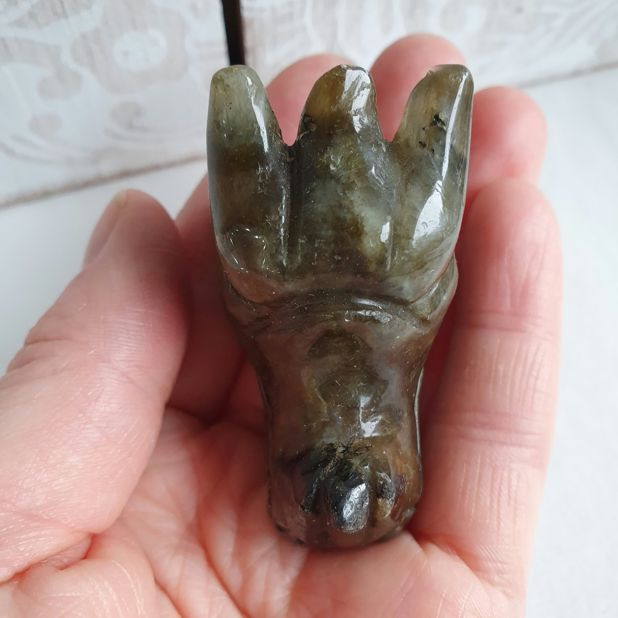 Drakhuvud av Labradorit  4,5cm. Detta ex