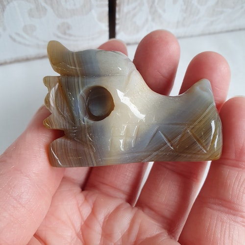 Drakhuvud av Agat, 4,5cm. Detta ex