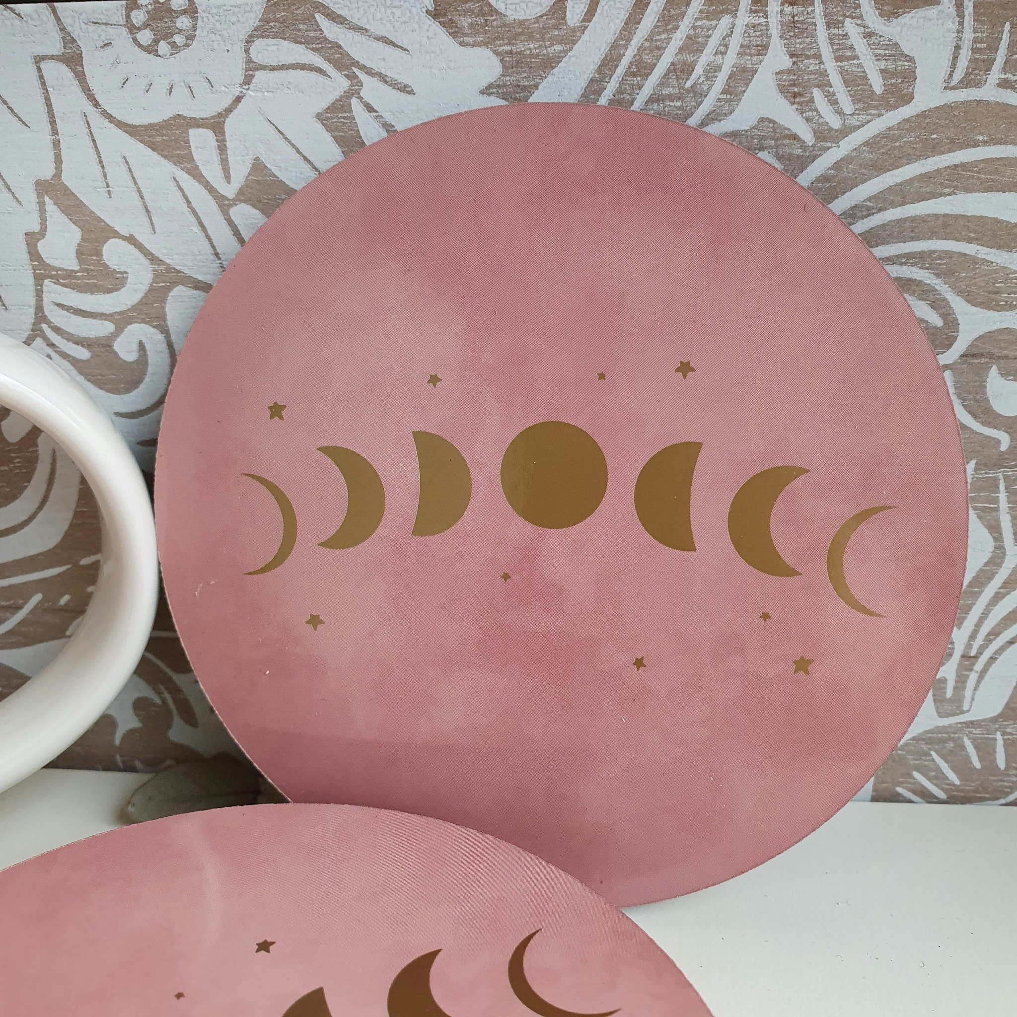 Glasunderlägg i kork Moon Phases 6p