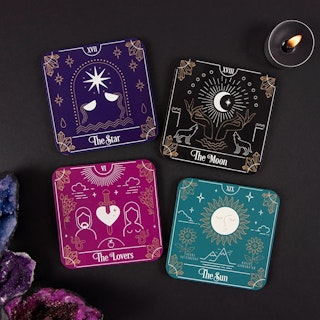 Glasunderlägg i kork Tarot 4 p