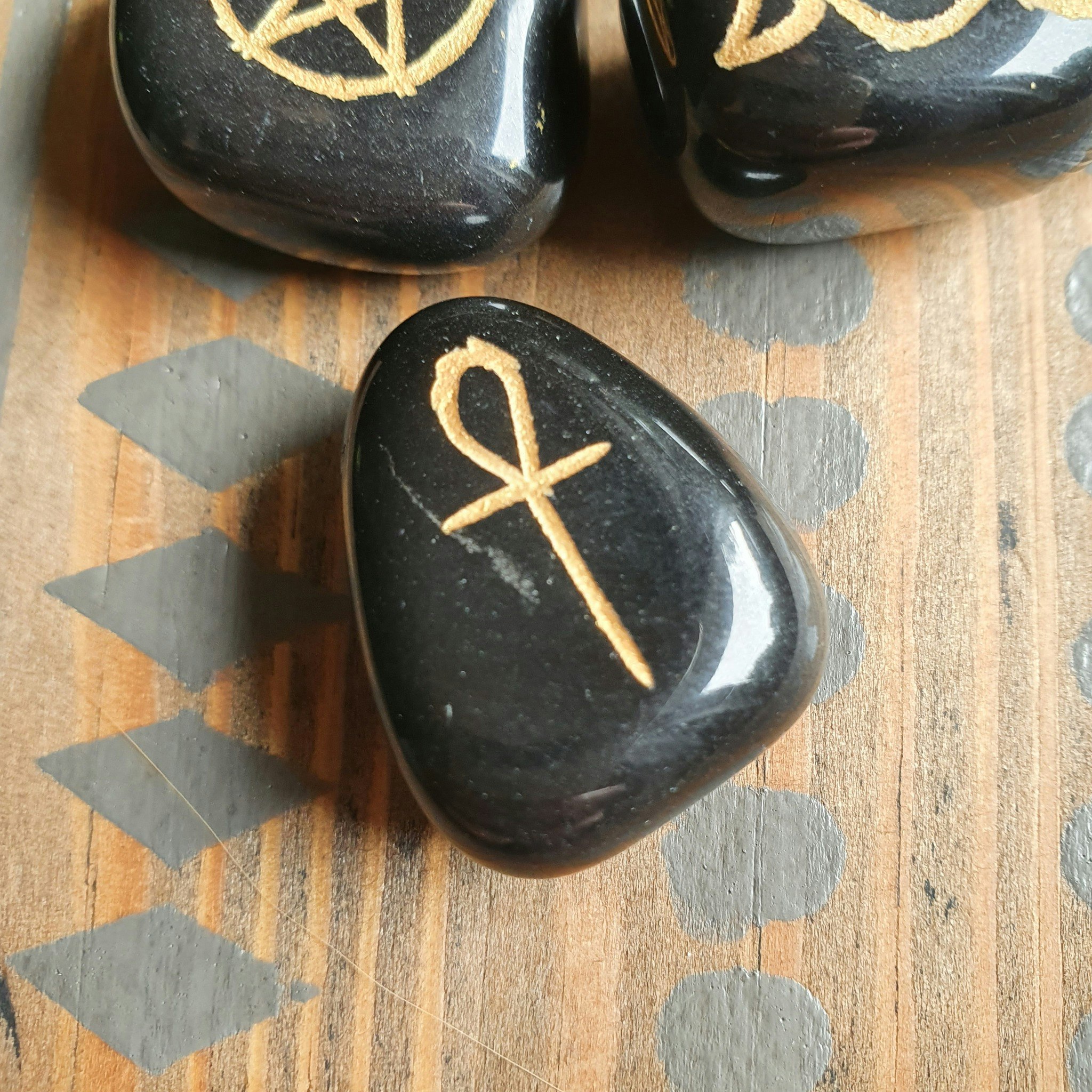 Talisman Ankh i svart agat, 1 st