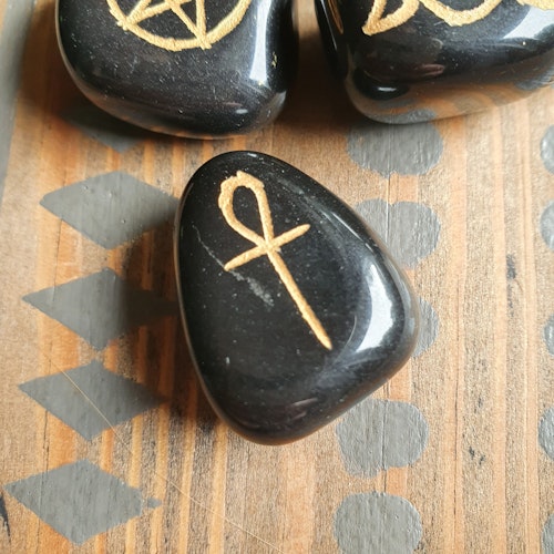 Talisman Ankh i svart agat, 1 st