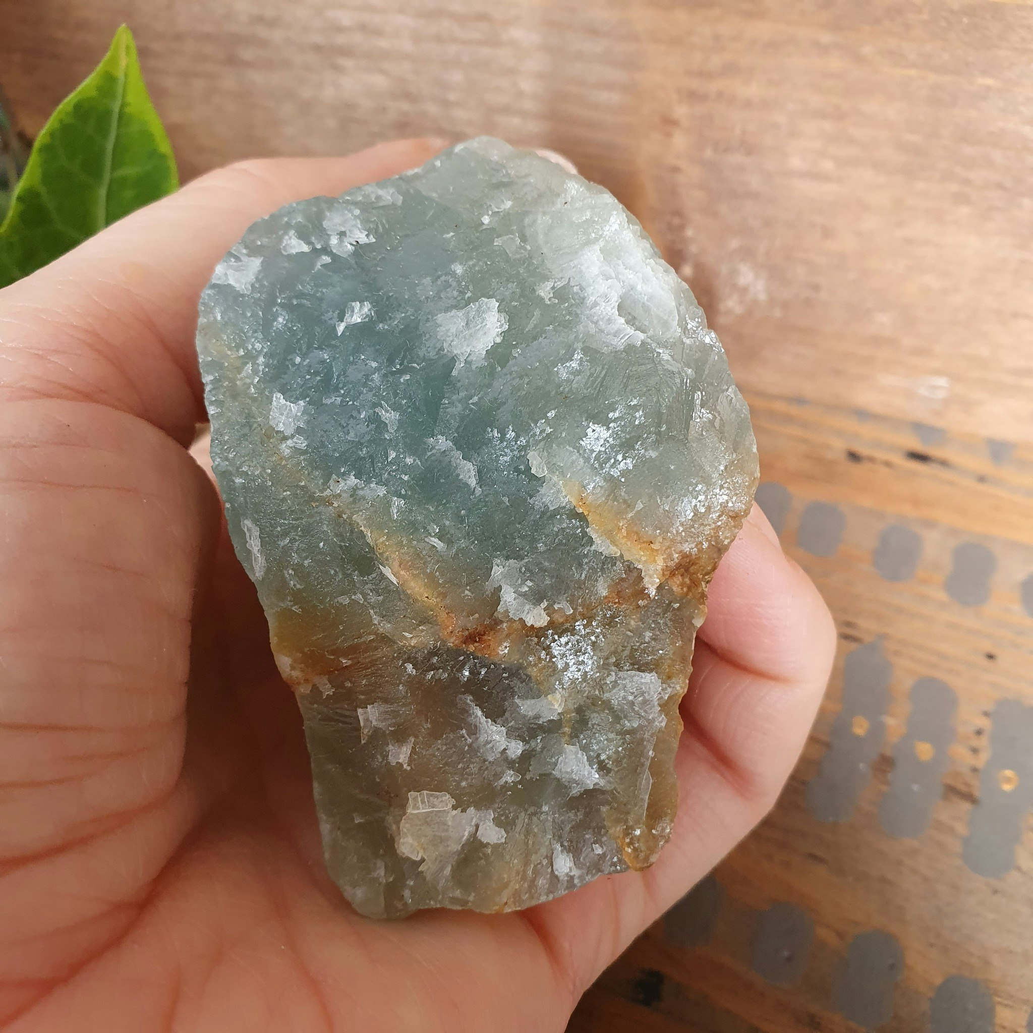 Rå blå Onyx, Lemurian Aquatine Calcite 161 g. Detta ex