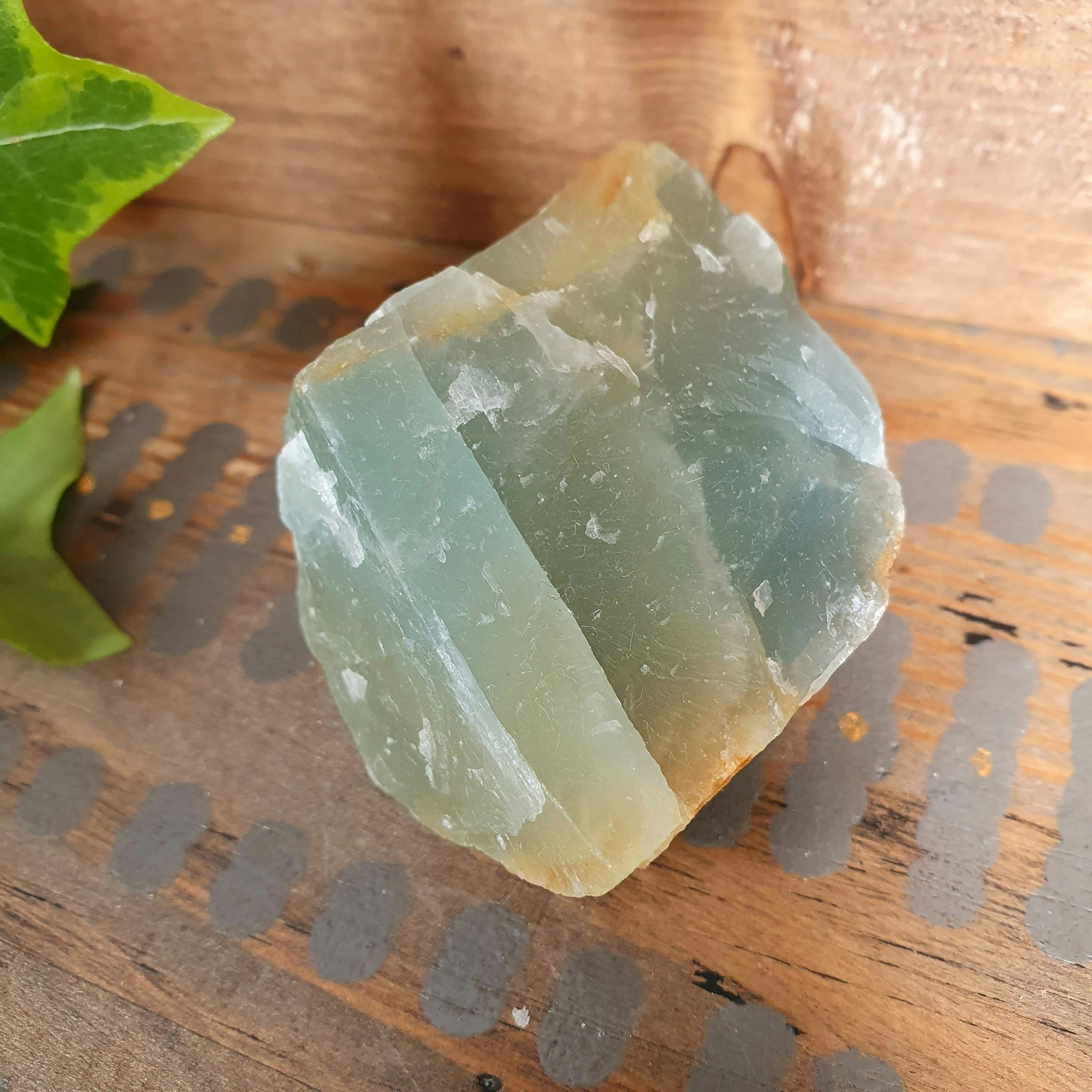 Rå blå Onyx, Lemurian Aquatine Calcite 112 g. Detta ex