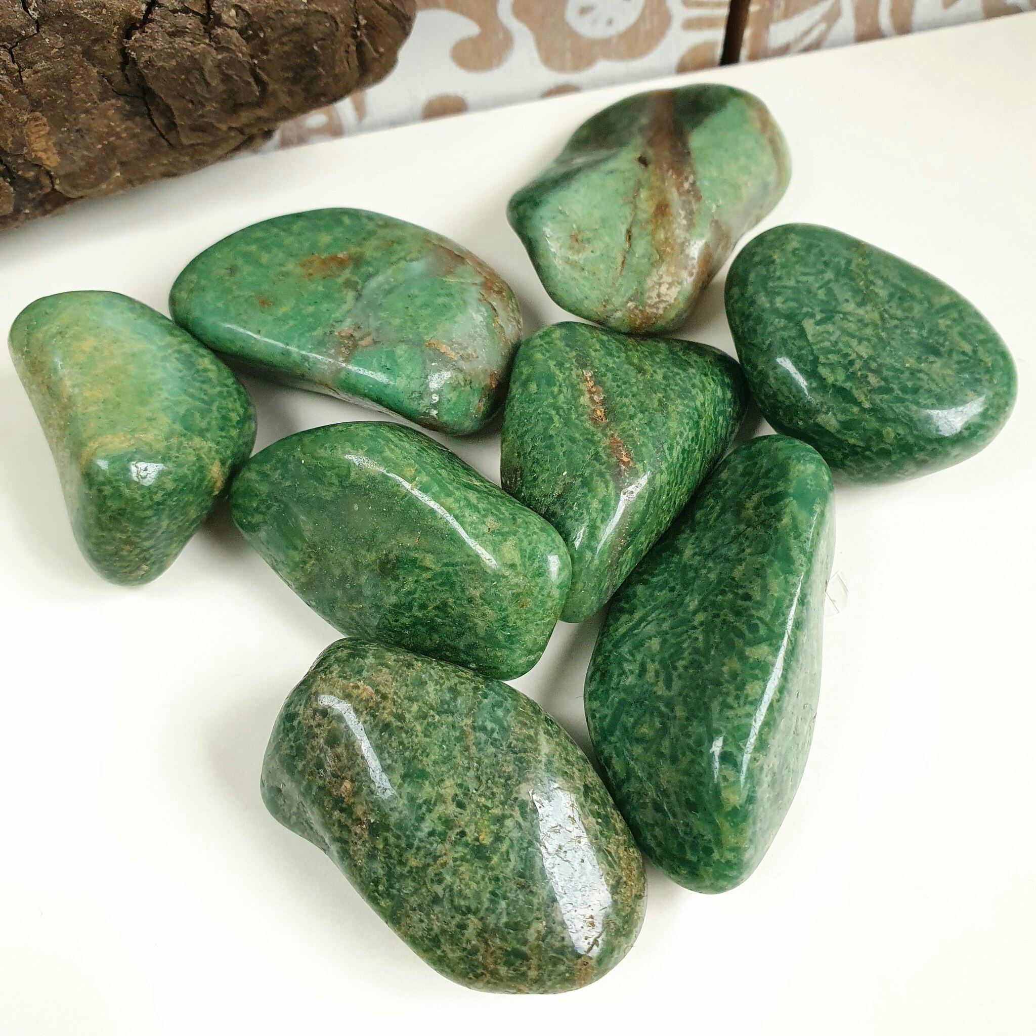 Trumlad grön kvarts, 16-23 g M