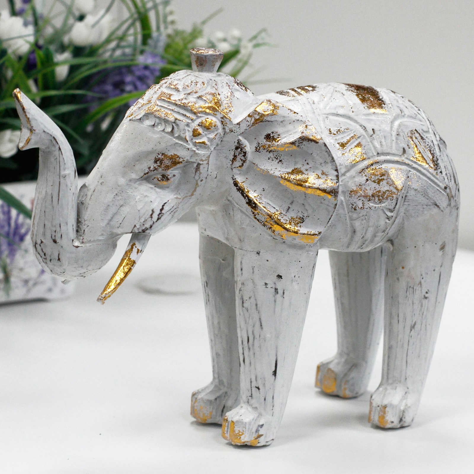 Dekorativ Elefant trä