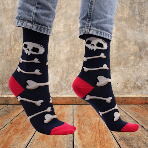 Strumpor Hop Hare, Skulls and Bones stl 36-39 Bambustrumpor