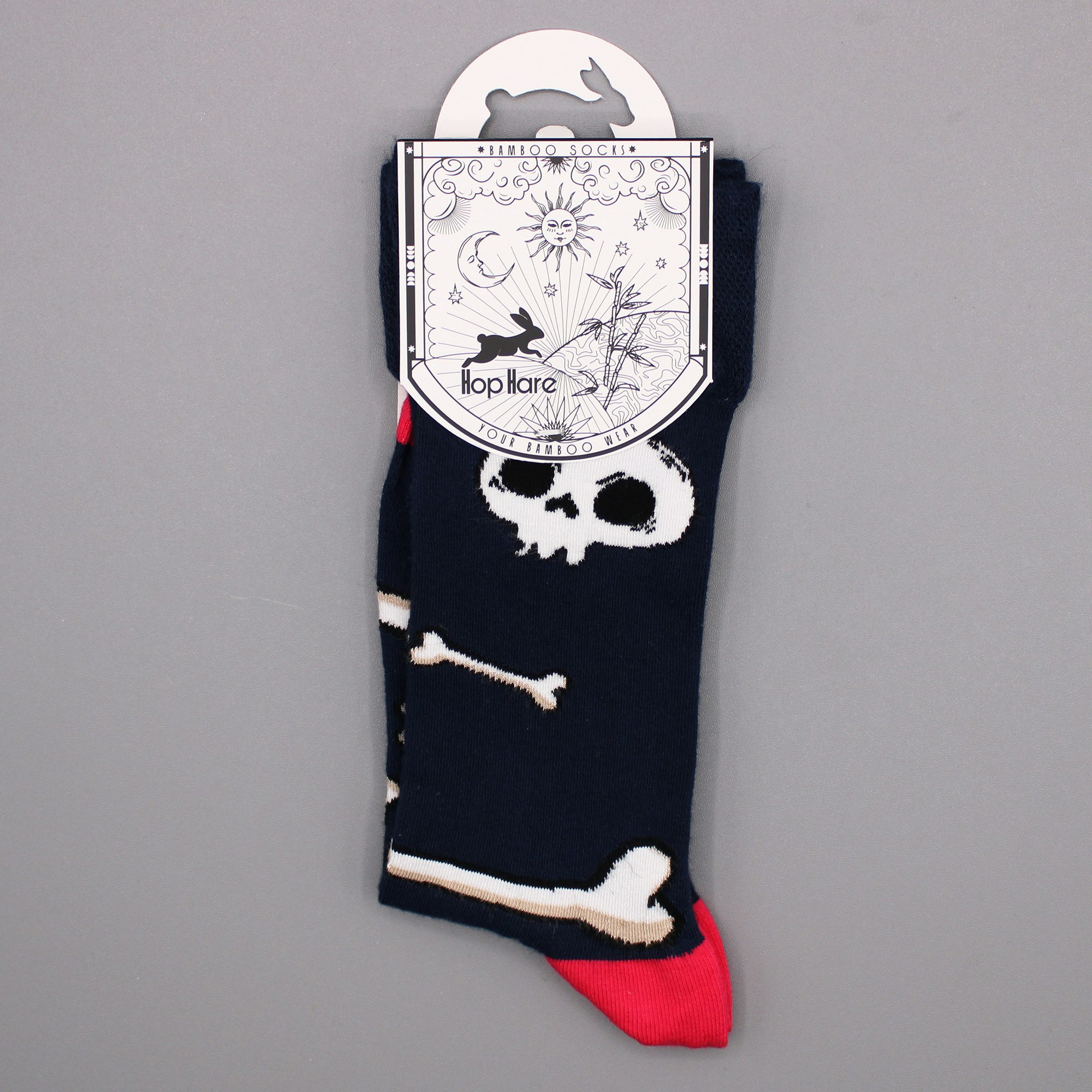 Strumpor Hop Hare, Skulls and Bones stl 36-39 Bambustrumpor