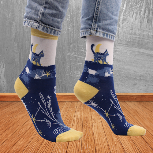 Strumpor Hop Hare, Midnight Cat stl 36-39 Bambustrumpor