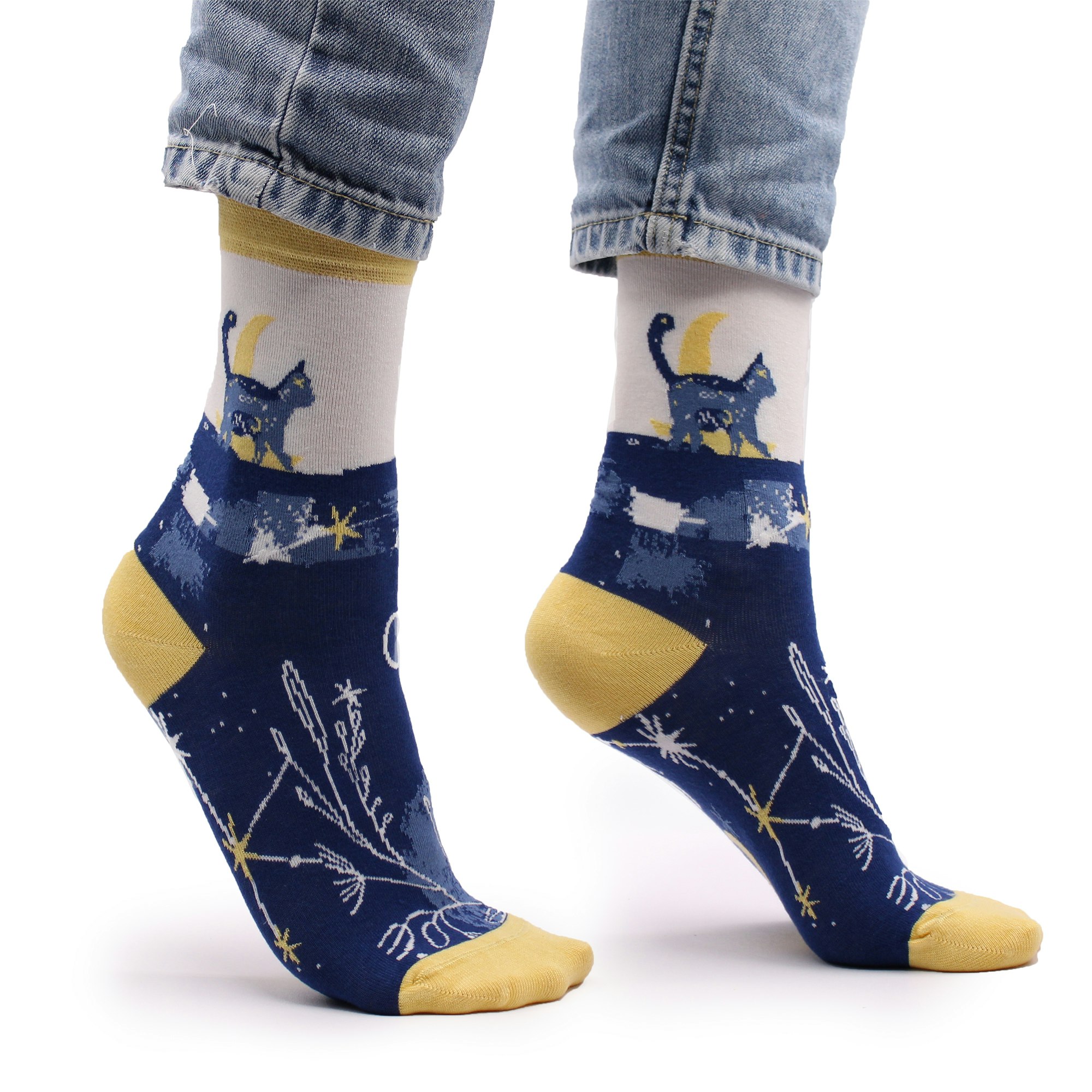 Strumpor Hop Hare, Midnight Cat stl 36-39 Bambustrumpor