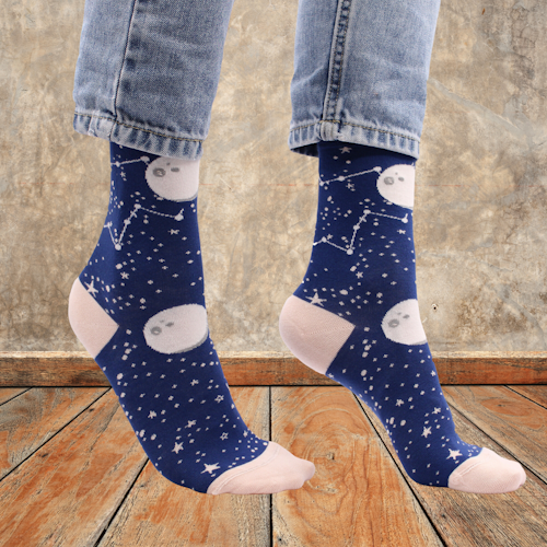 Strumpor Hop Hare, Moon Walk stl 36-39 Bambustrumpor