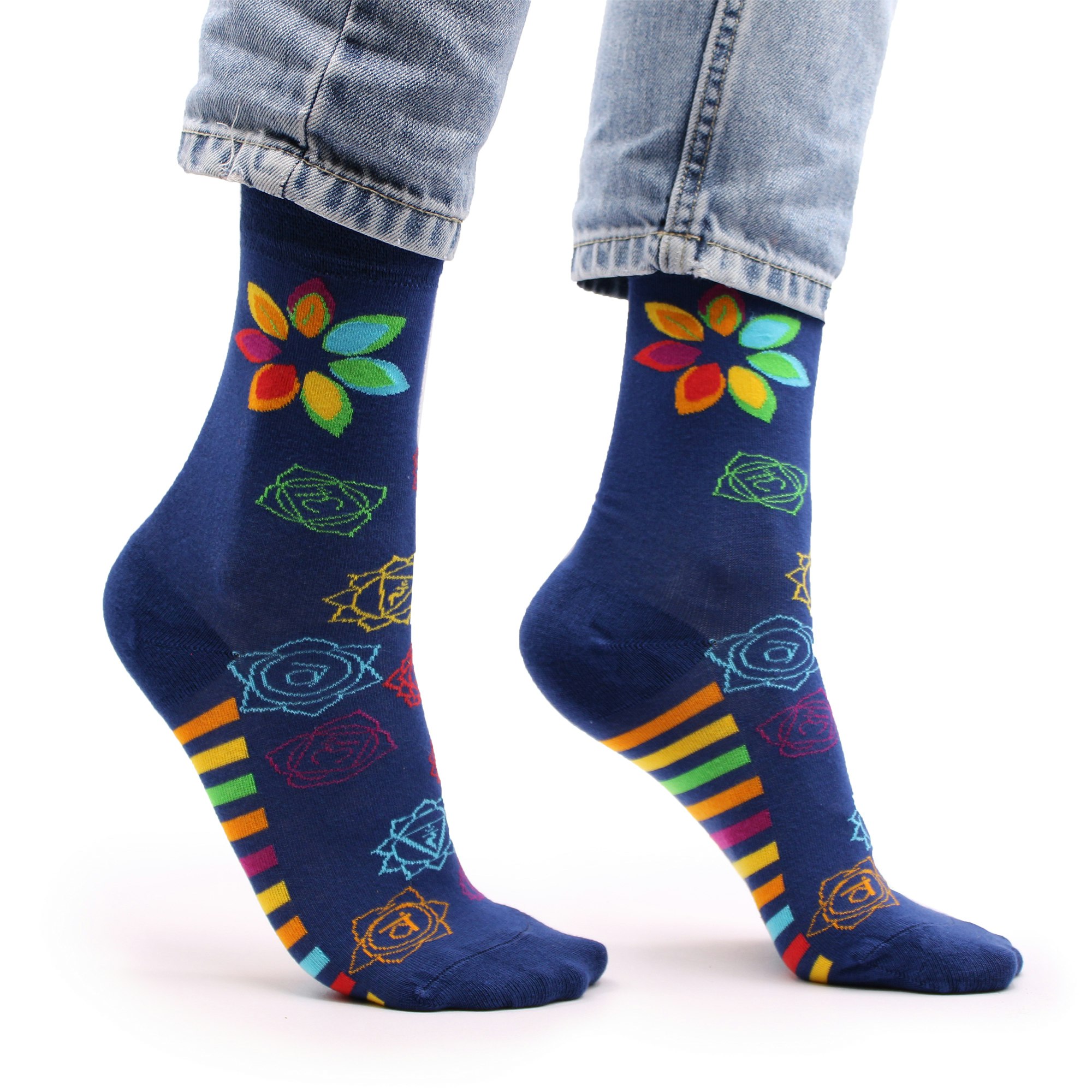 Strumpor Hop Hare, Rainbow Chakra stl 36-39 Bambustrumpor