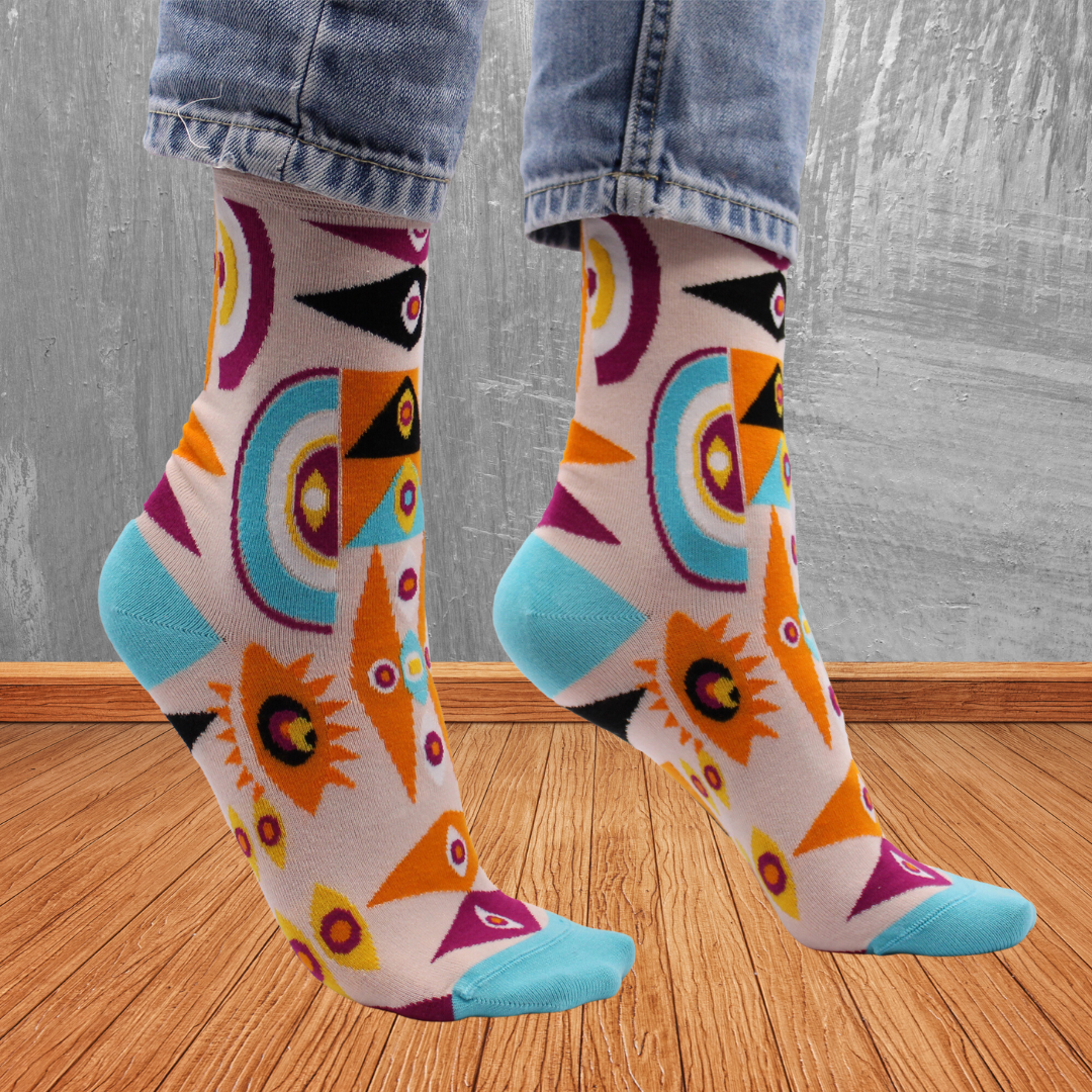 Strumpor Hop Hare, Psychedelic Evil Eye stl 36-39 Bambustrumpor