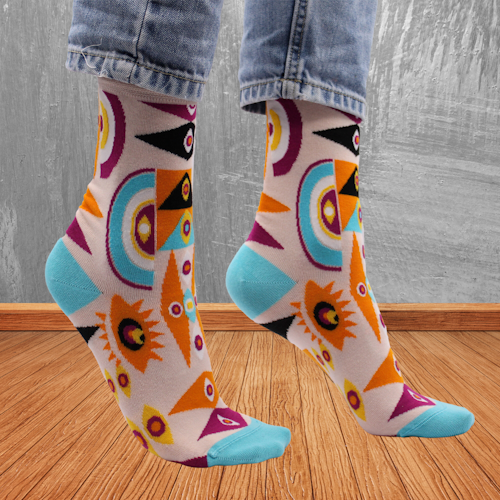 Strumpor Hop Hare, Psychedelic Evil Eye stl 36-39 Bambustrumpor