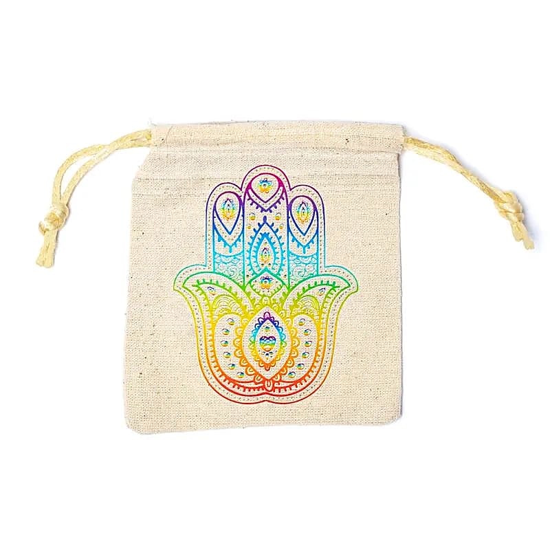 Påse Hamsa vit, 9x11 cm