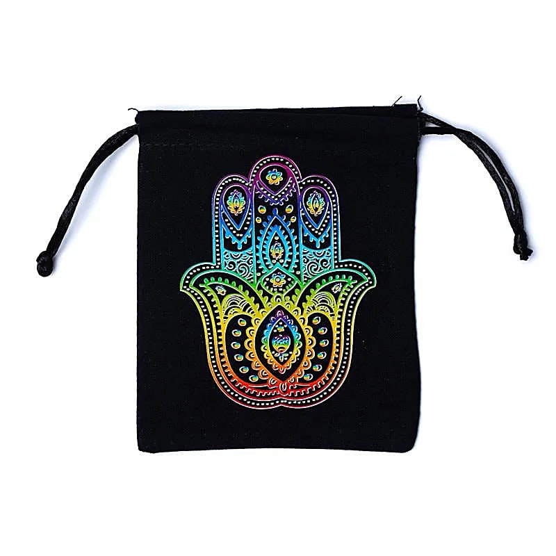 Påse Hamsa svart, 9x11 cm