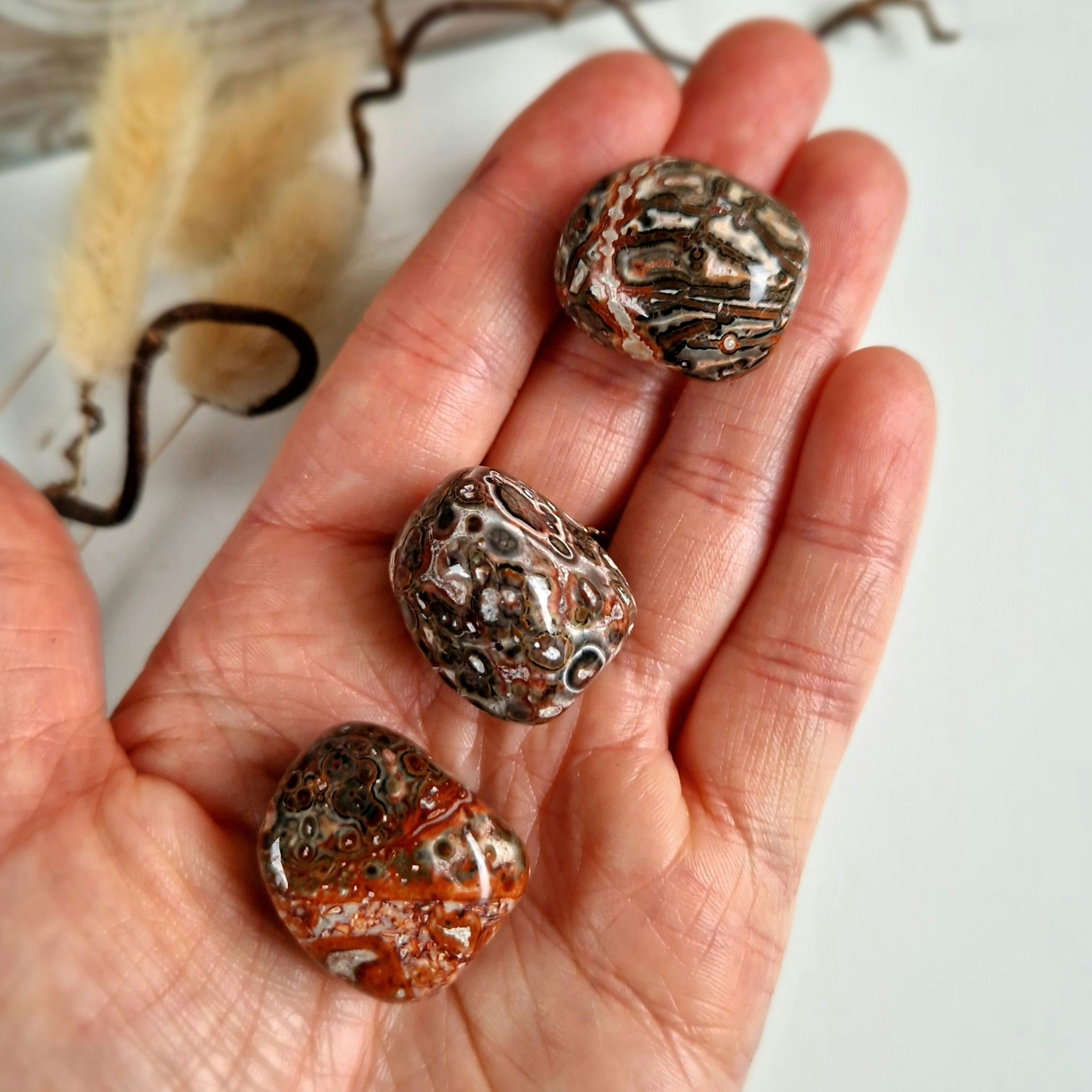Trumlad Leopard Jaspis, 10-15 g S. Vi väljer.