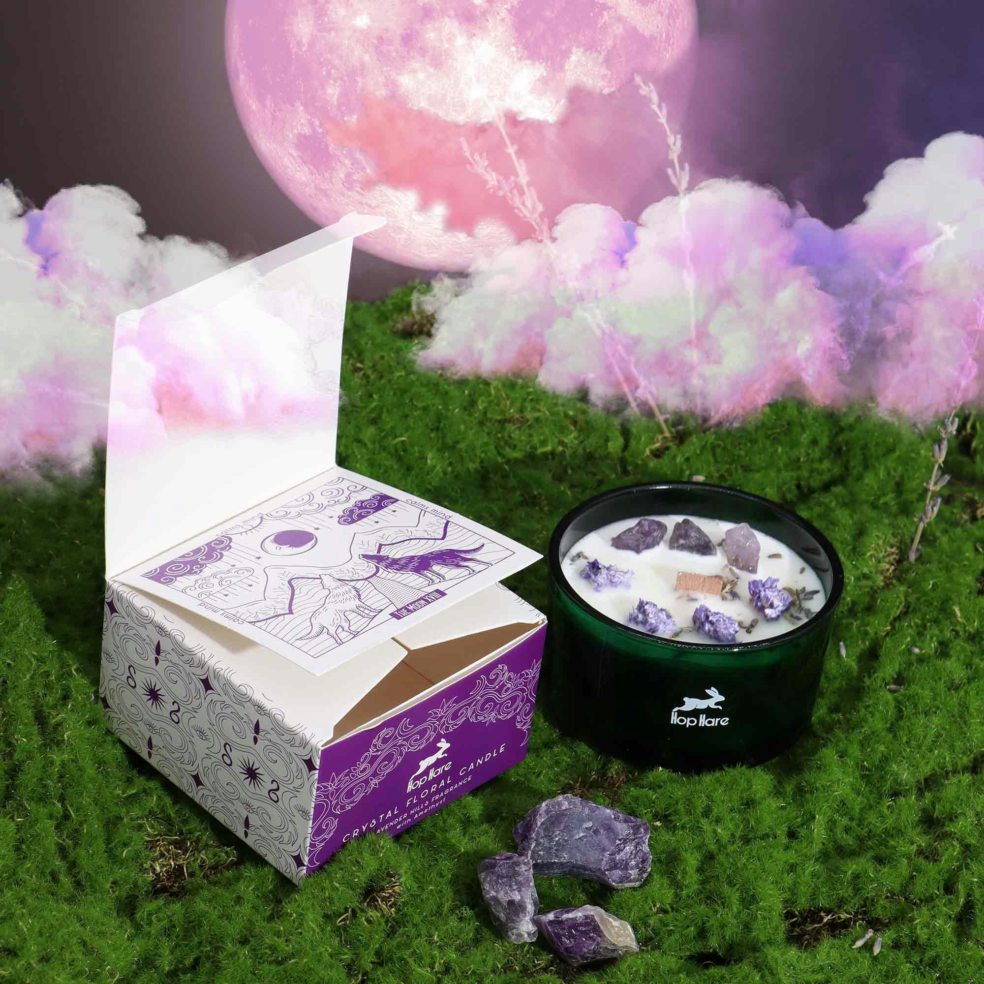 Doftljus Affirmationsljus Lavendel och Ametist. The moon