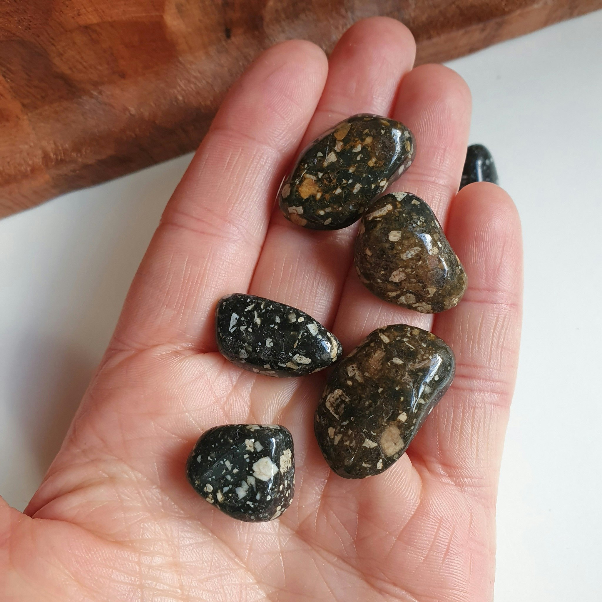 Trumlad PärlhöneJaspis, 5-9 g XS