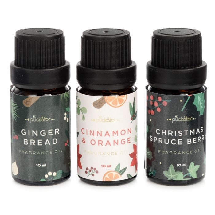 Julblommiga Doftoljor - Pepparkaka, Kanel & Apelsin, Julbär 3x10 ml