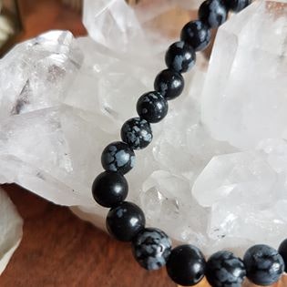 Armband Snöflingeobsidian 17 cm