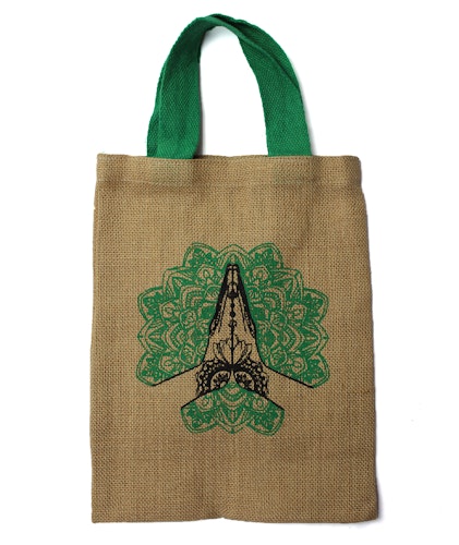 Tote Bag av Jute, Skull Mandala
